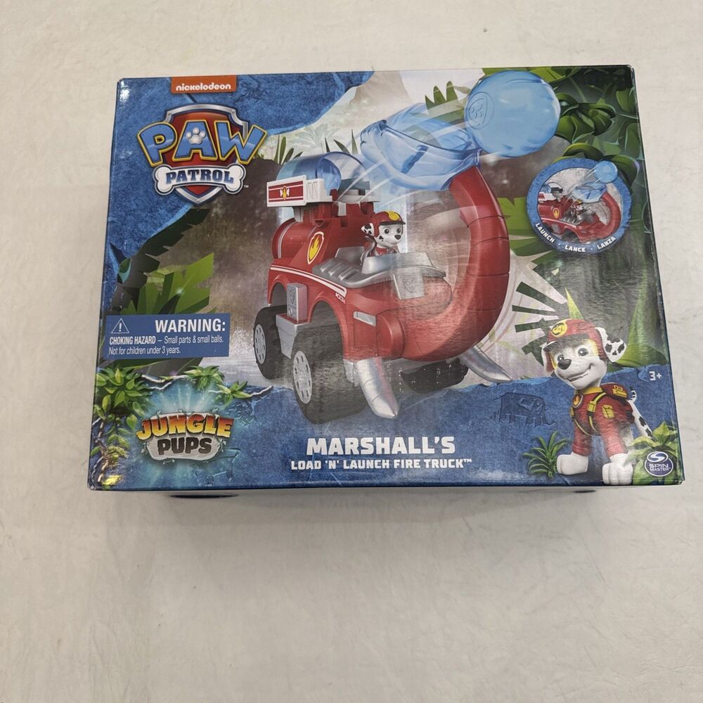 PAW Patrol Jungle Pups Marshall Elephant Firetruck- Launcher & Action Figure NEW